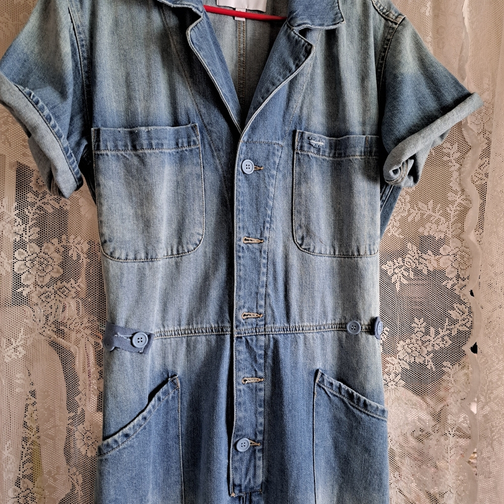 Pistola NWOT(from Revolve)Blue Denim Jumpsuit with Distressed Details - Picture 2 of 8